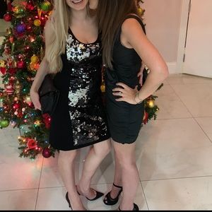 Sexy knit sequin bodycon dress S